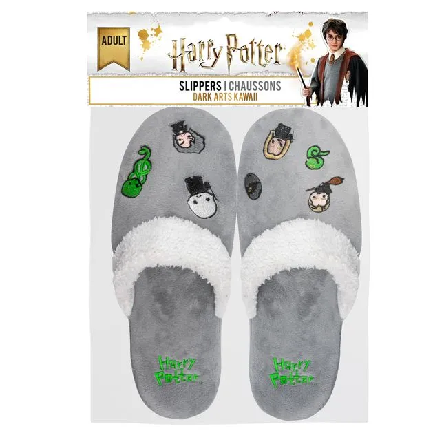 5 x Mens Womens Harry Potter Dark Arts Kawaii Slippers Grey