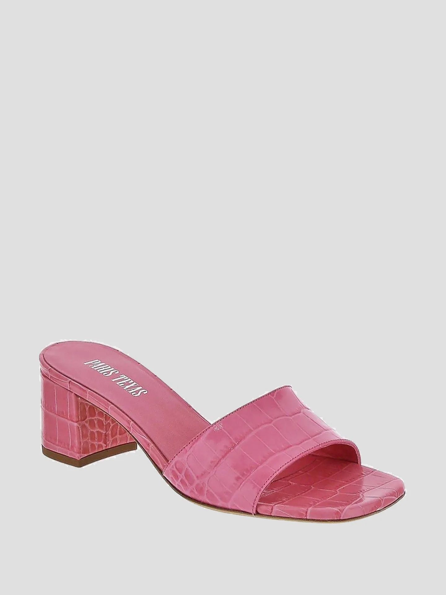 50mm Rosa Mule Croc Heel