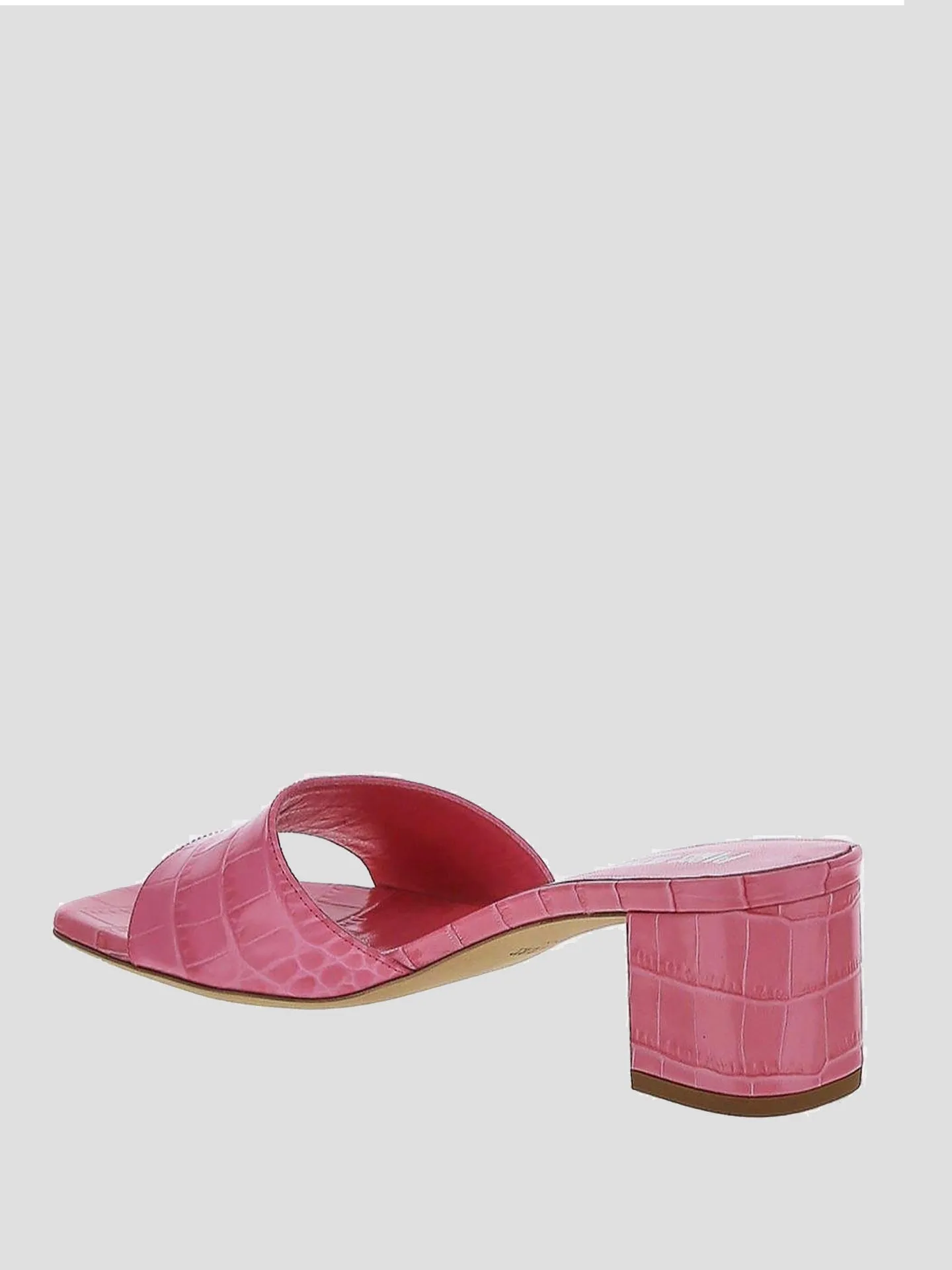 50mm Rosa Mule Croc Heel