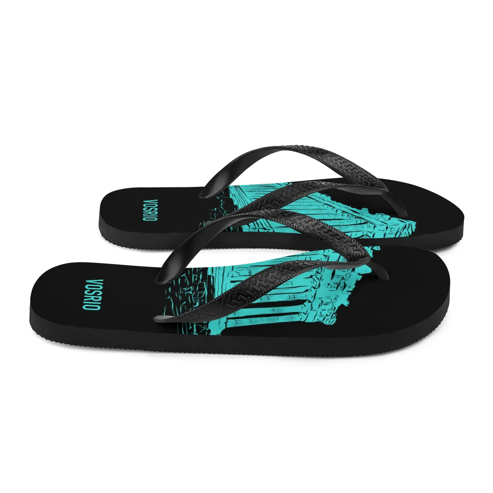 Athens Tourist Black Flip-Flops