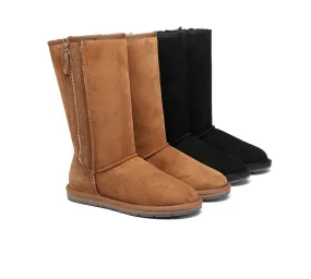 Australian Premium Double Face Sheepskin Tall Side Zip Water Resistant Boots