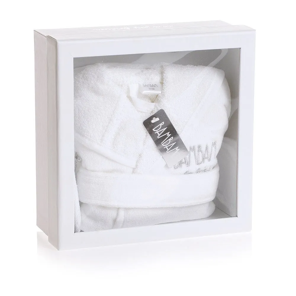 Bam Bam Unisex White Bathrobe & Slippers in Giftbox