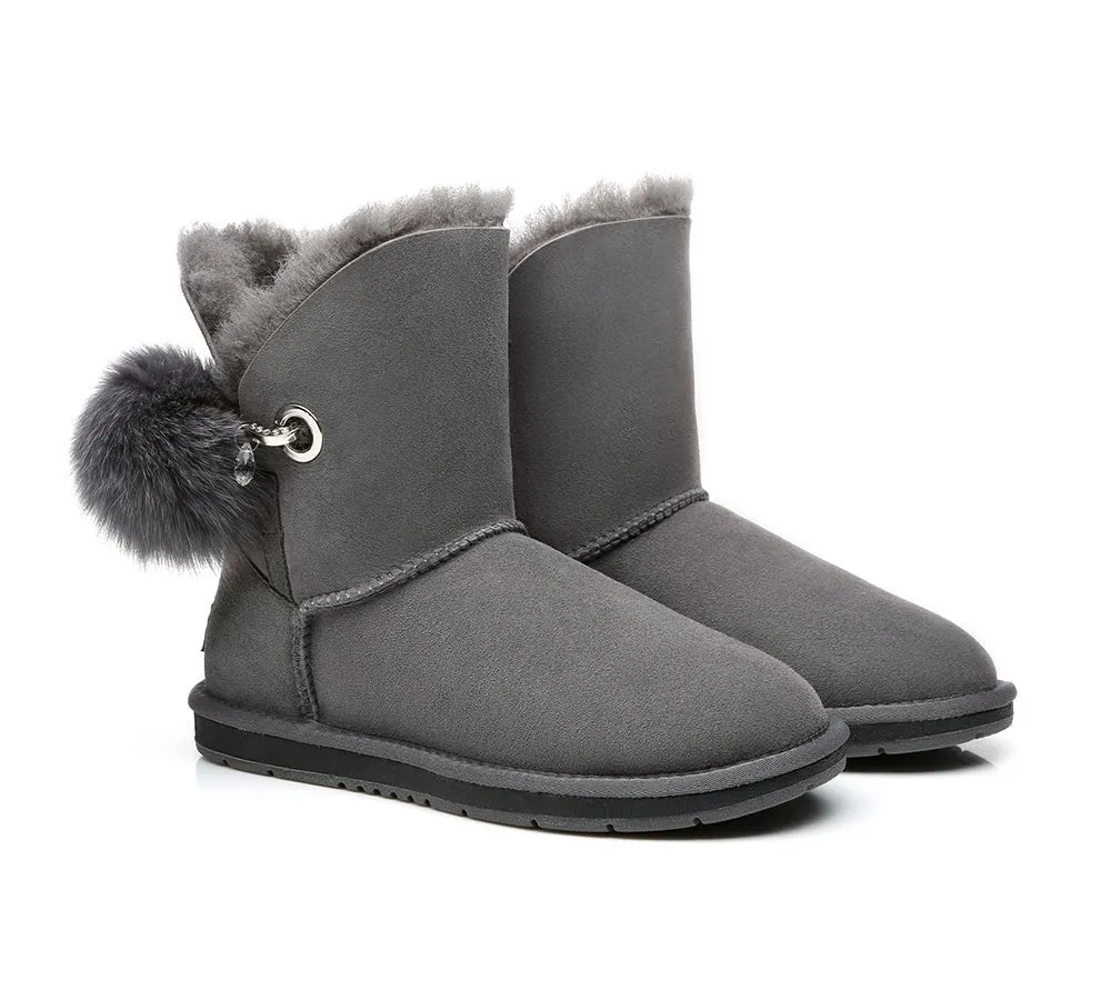 Blakely Ladies Short Pom Pom Boots