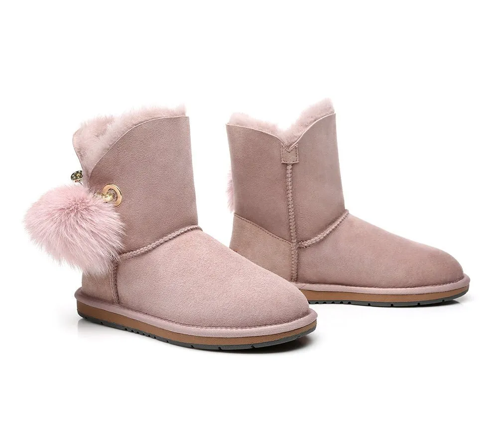 Blakely Ladies Short Pom Pom Boots