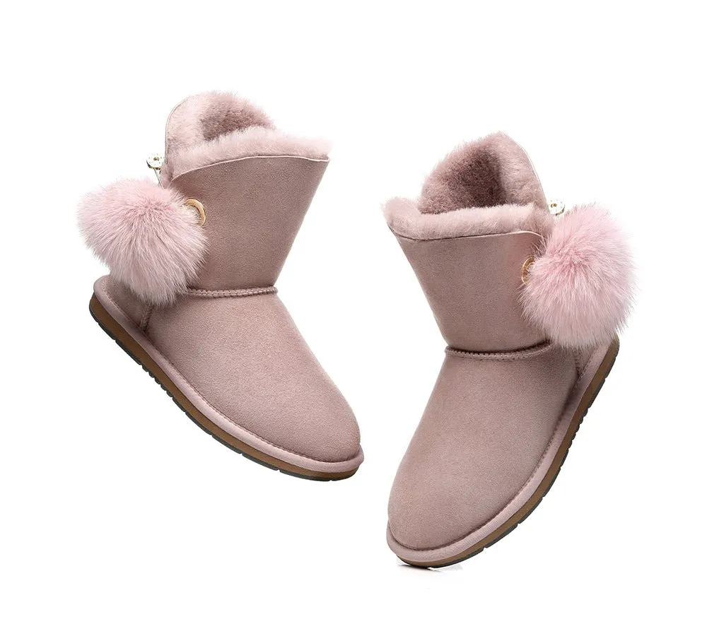 Blakely Ladies Short Pom Pom Boots