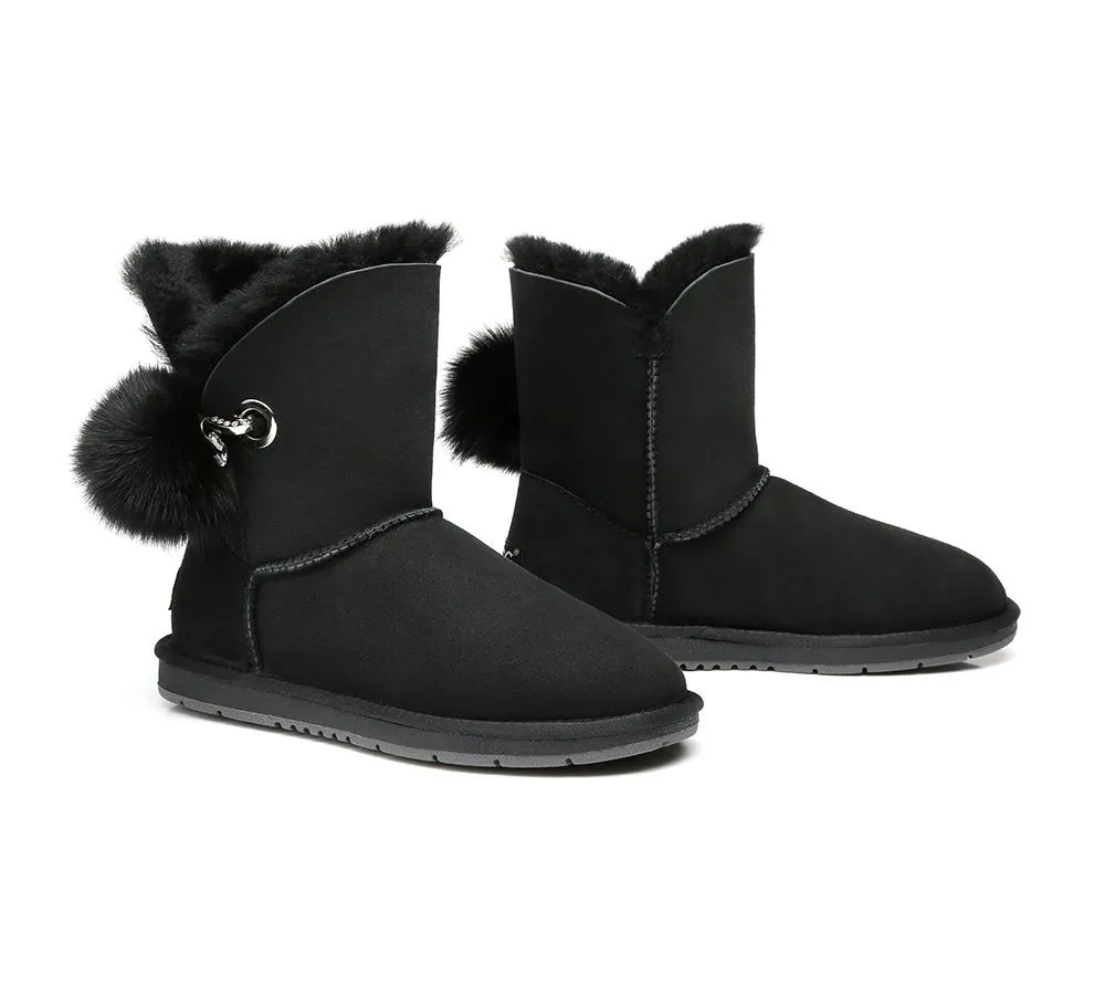 Blakely Ladies Short Pom Pom Boots