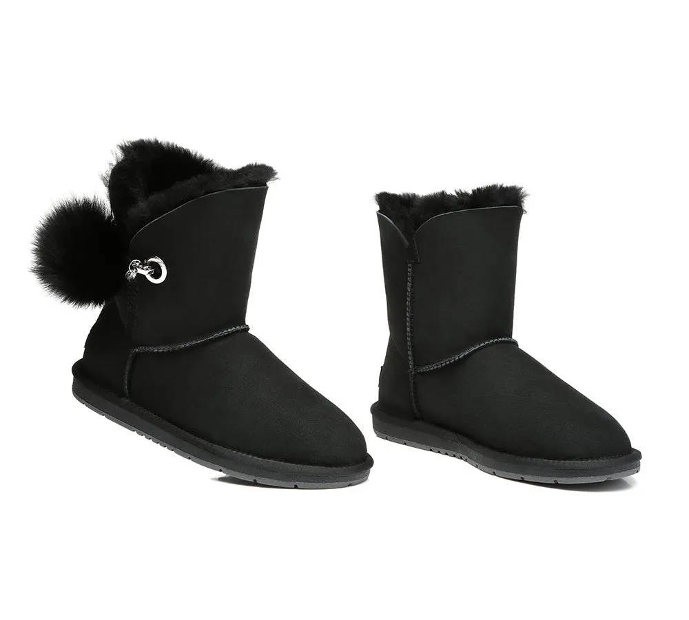 Blakely Ladies Short Pom Pom Boots