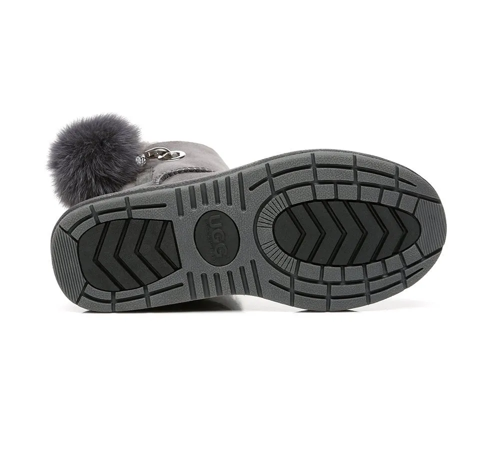 Blakely Ladies Short Pom Pom Boots