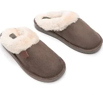 Bras & Honey Ladies Wicklow Slippers Faux Sheepskin Mule, Brown