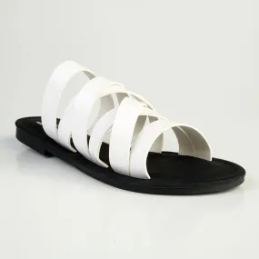 Bucci ladies Flat Push In Sandal - White