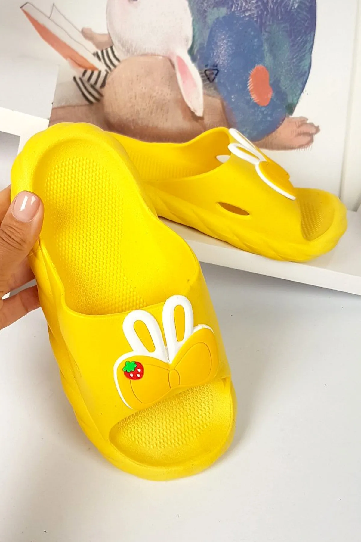 Butterfly Yellow Washable Soft Slippers 2466 D