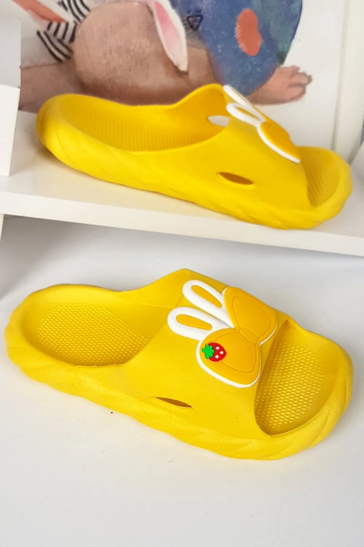 Butterfly Yellow Washable Soft Slippers 2466 D