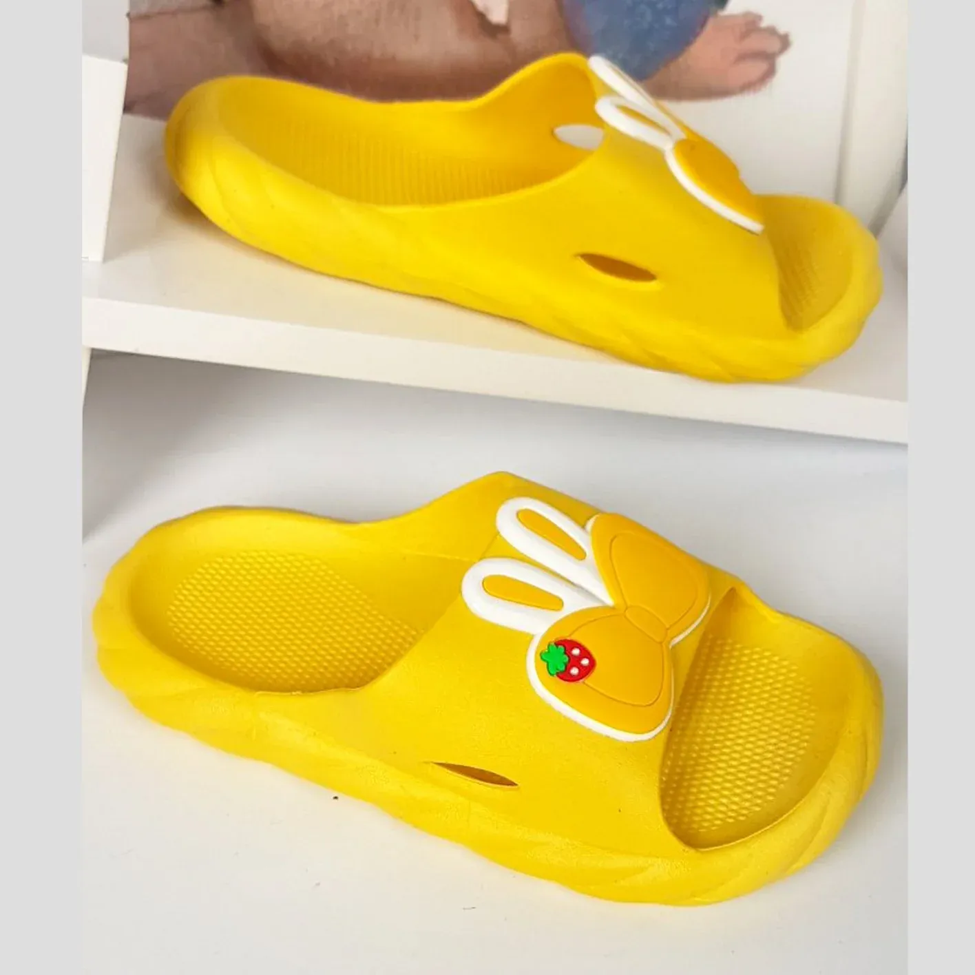 Butterfly Yellow Washable Soft Slippers 4120