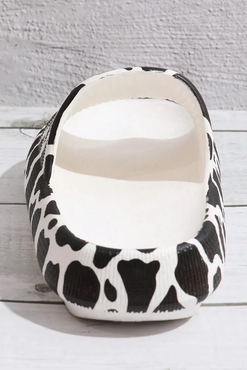 Casual Animal Spots Print Open Toe Thick Flat Slippers