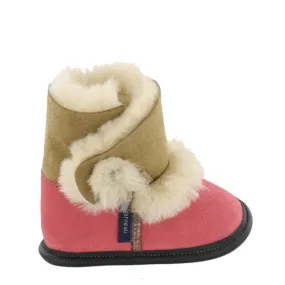 Children's Reversed Sheepskin and Suede Slipper