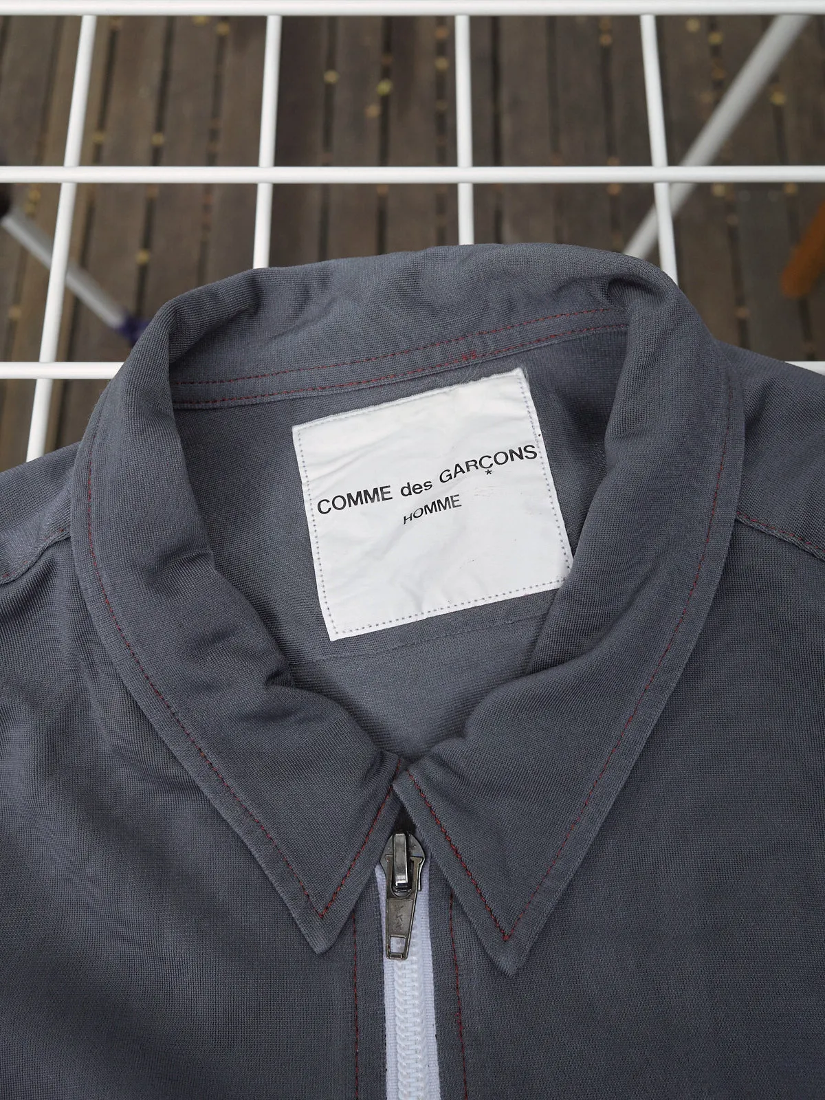 Comme des Garcons Homme 1996 grey zipped drawstring hem shirt jacket - mens S M