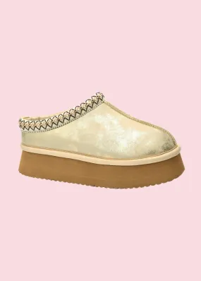 Corkys - Pillow Talk Platform Slippers in Washed Gold [Pre-Order]