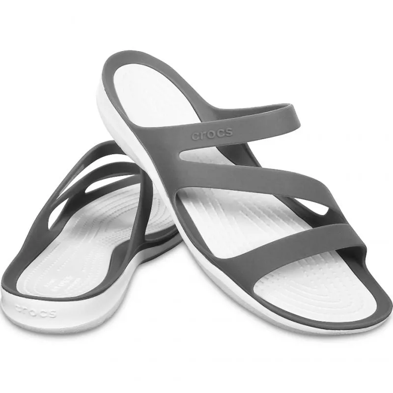 Crocs Womens Swiftwater Sandals - White/Gray