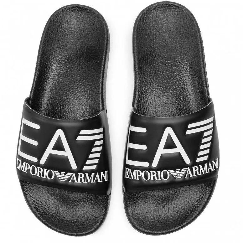 EA7 Black Slippers