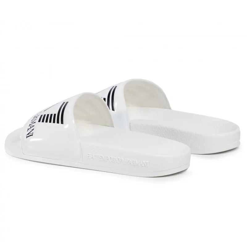 EA7 Shiney White Slippers