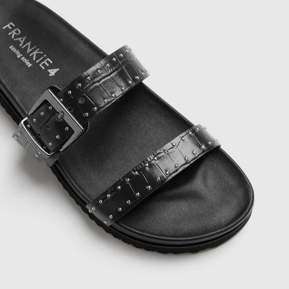 Elsa Black Croc Emboss