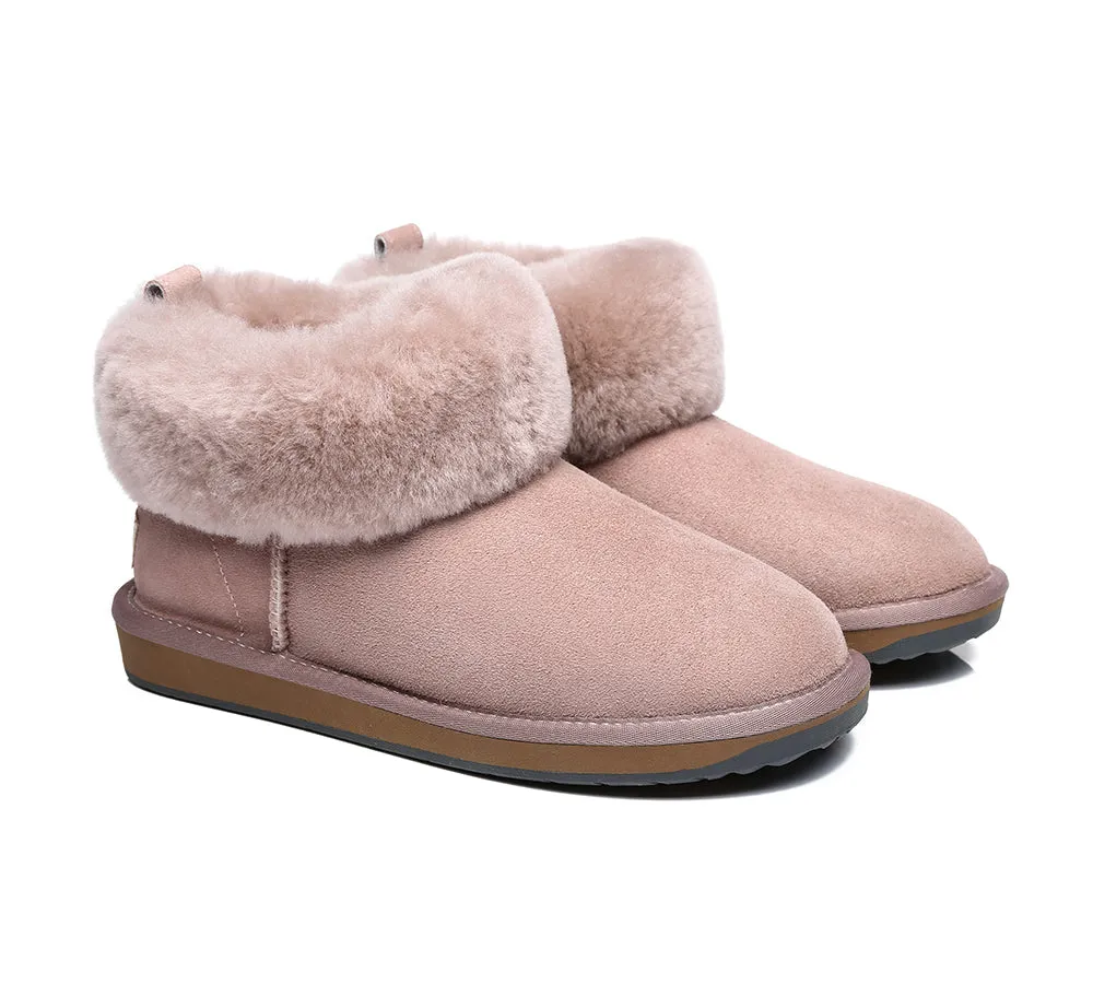 Emmy Women Sheepskin Slippers Fluffy Collar