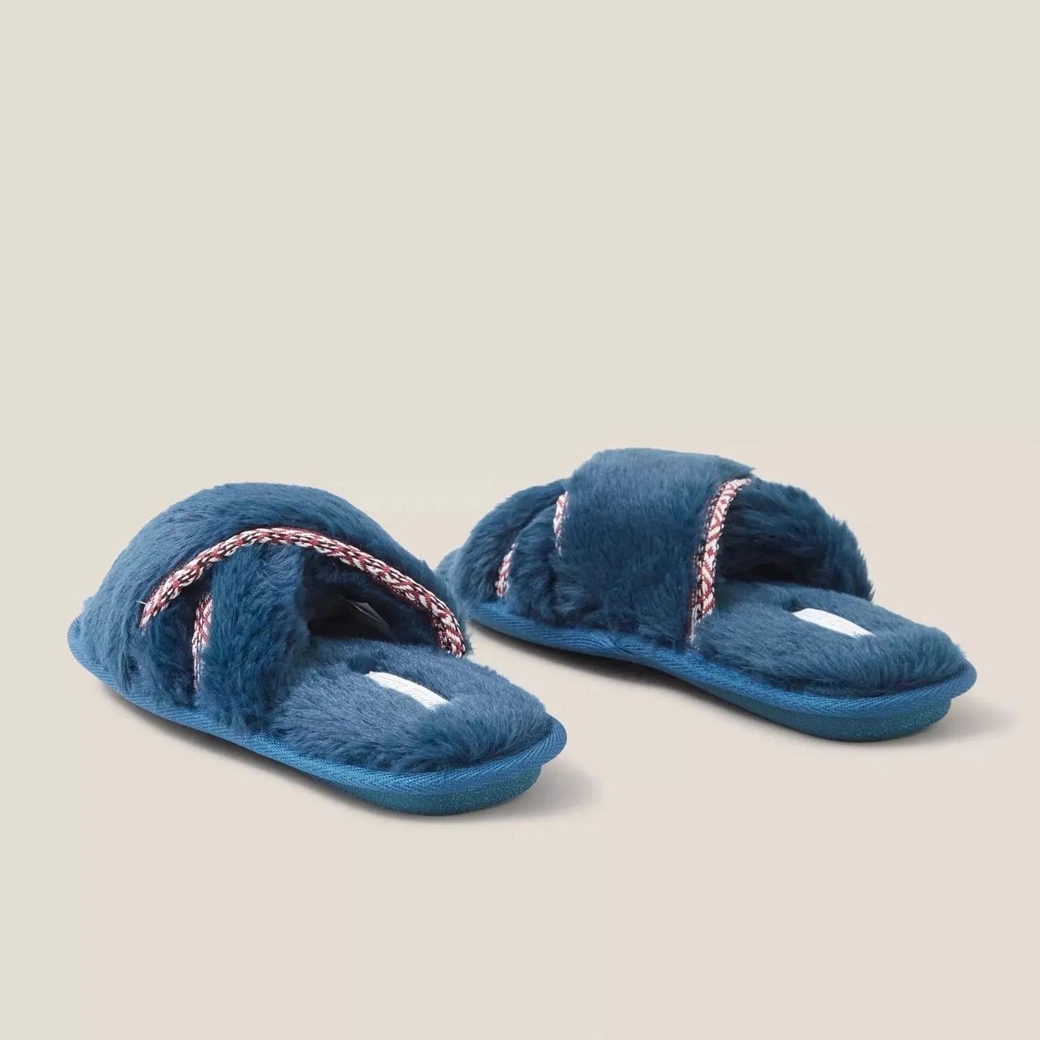 Faux Fur Mule Slipper - Mid Teal