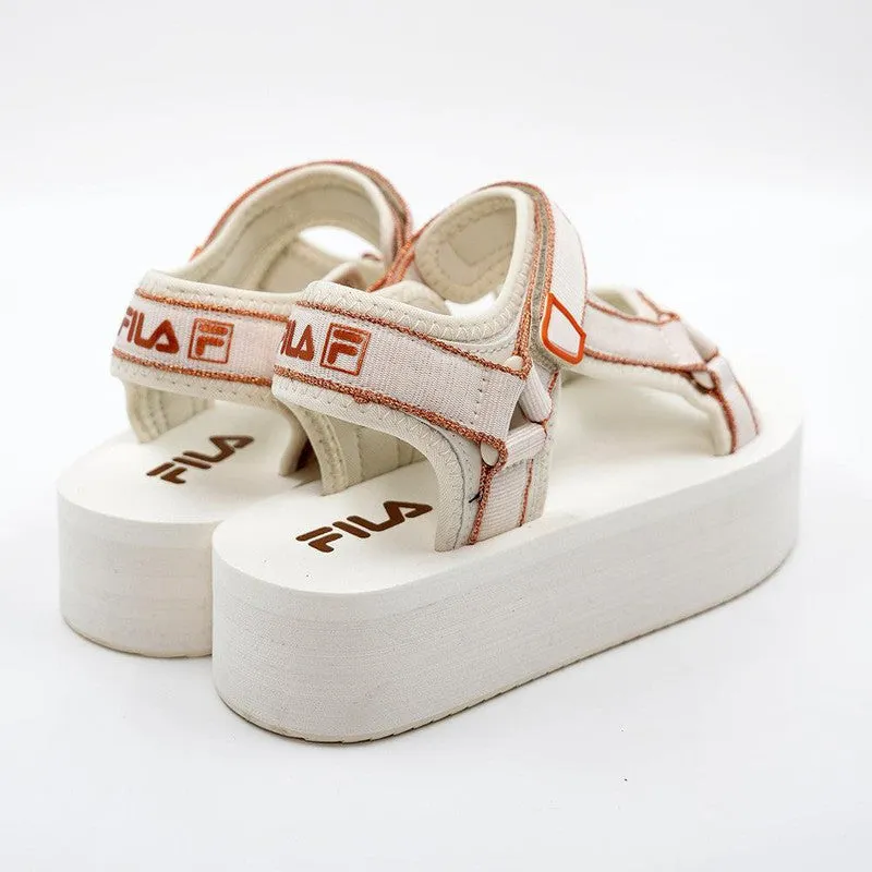 FILA Luna Metallic Platform Sandals - Gardenia/ Rose Gold