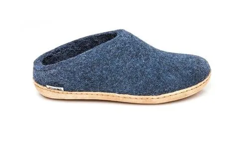 Glerup Slip On - Leather Sole - Denim