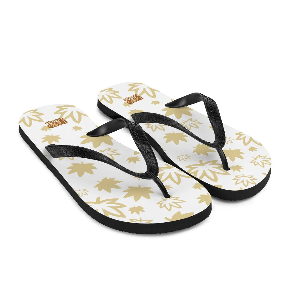 Gold leaf on White Flip-Flops