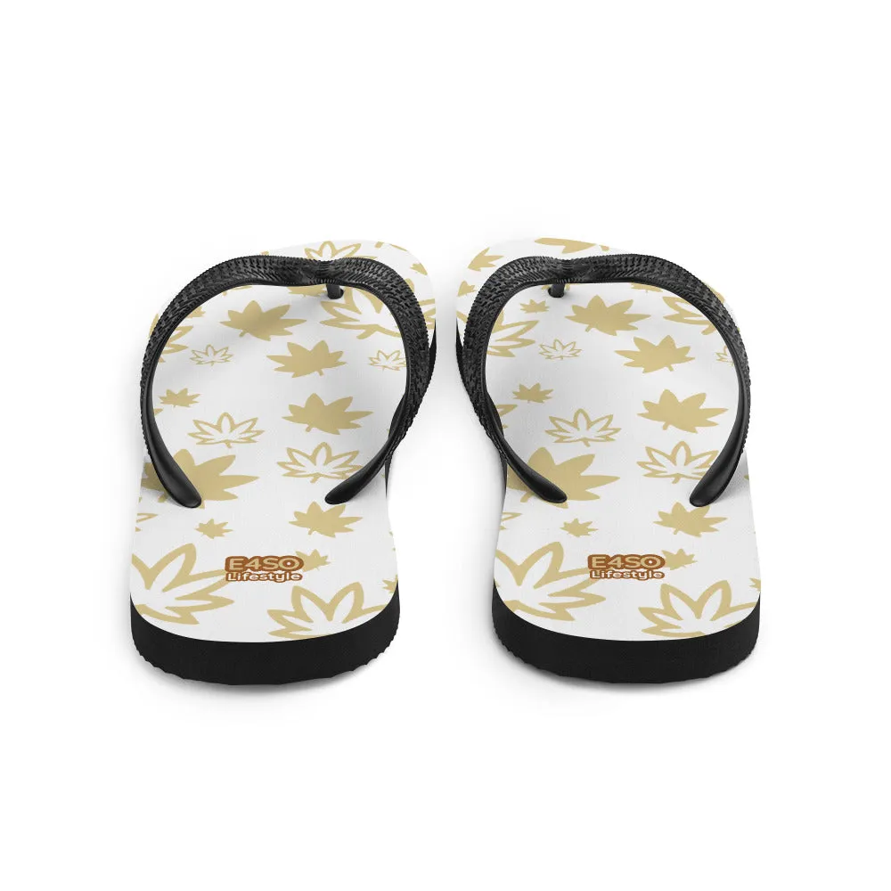 Gold leaf on White Flip-Flops