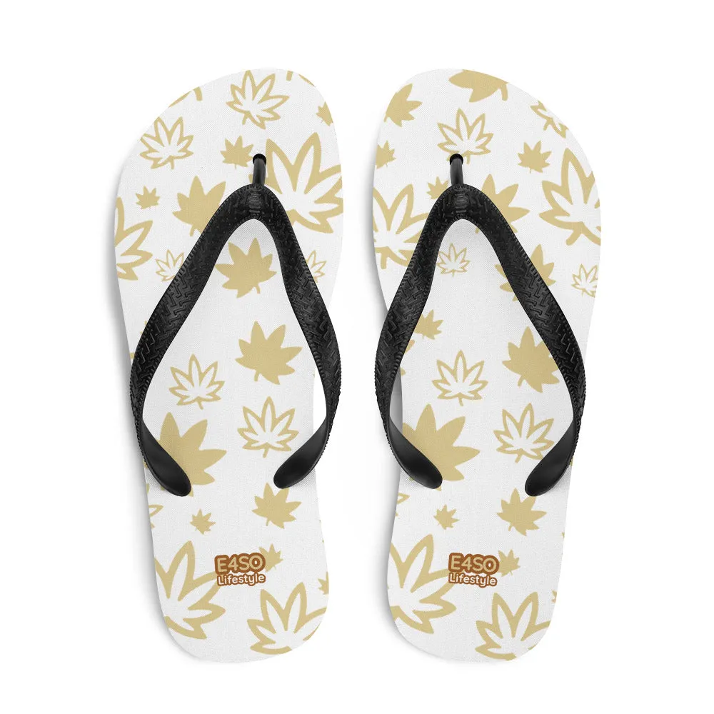 Gold leaf on White Flip-Flops