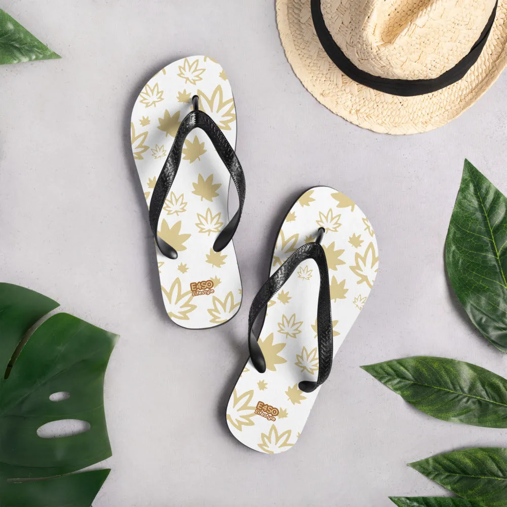 Gold leaf on White Flip-Flops