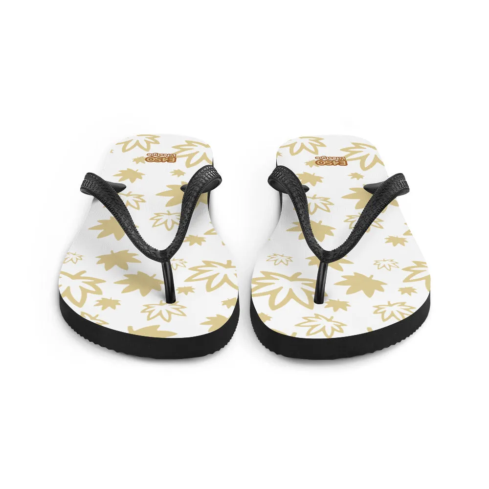 Gold leaf on White Flip-Flops