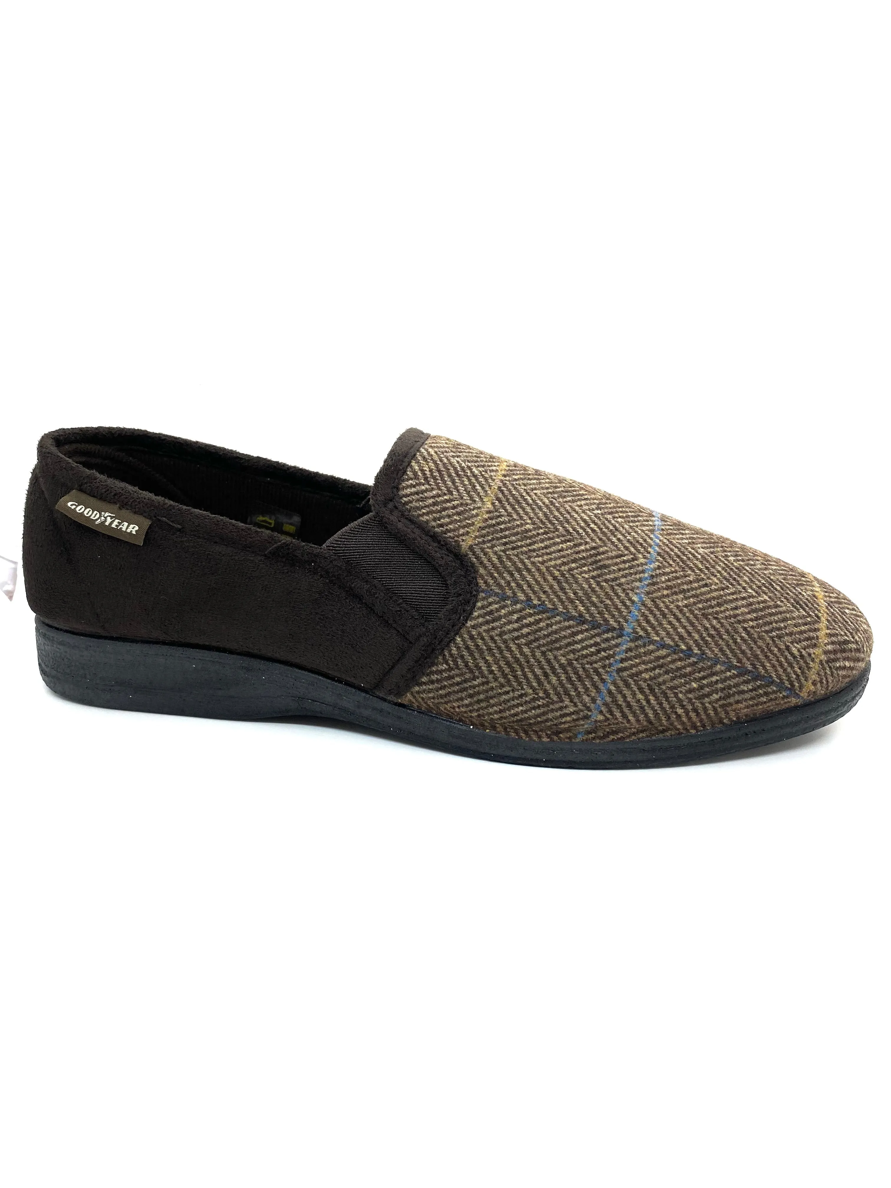 Goodyear Men's Slippers Harrison Brown Tweed