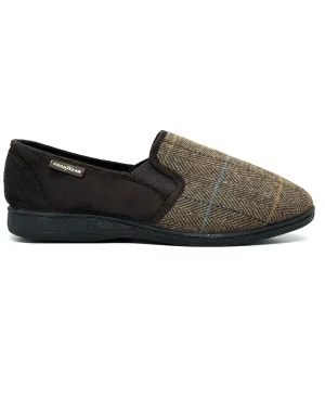 Goodyear Men's Slippers Harrison Brown Tweed