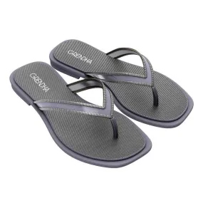 Grendha Amina Thong Slip On Sandals - Grey/Silver