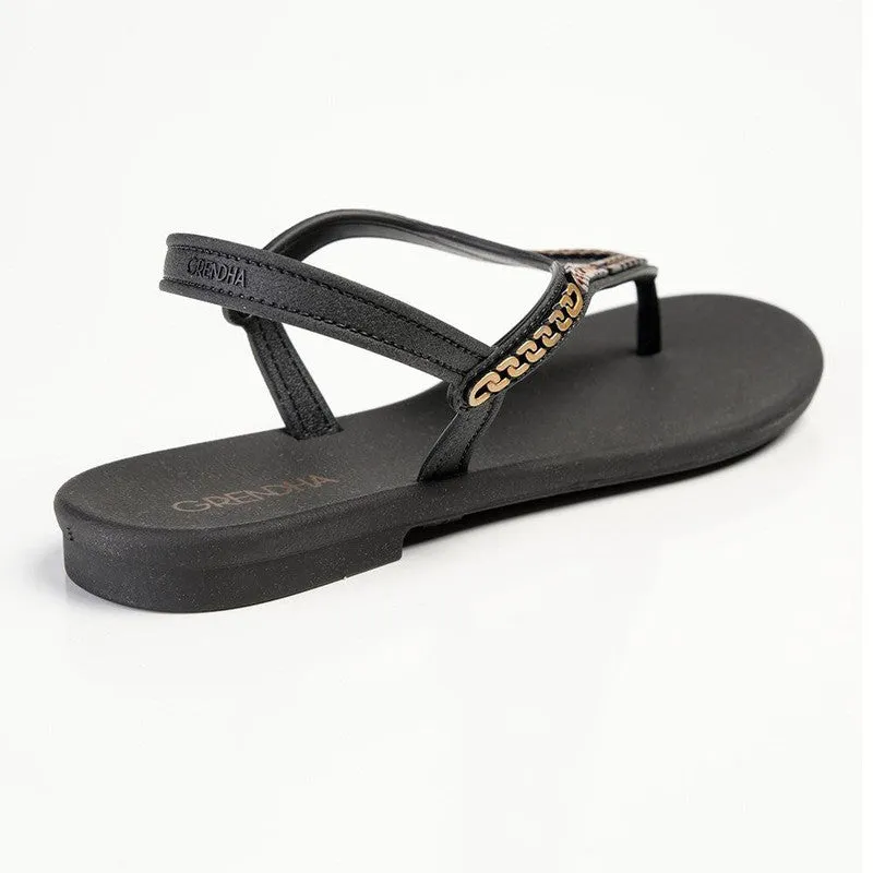 Grendha Chainlink Ladies Thong Sandals - Black