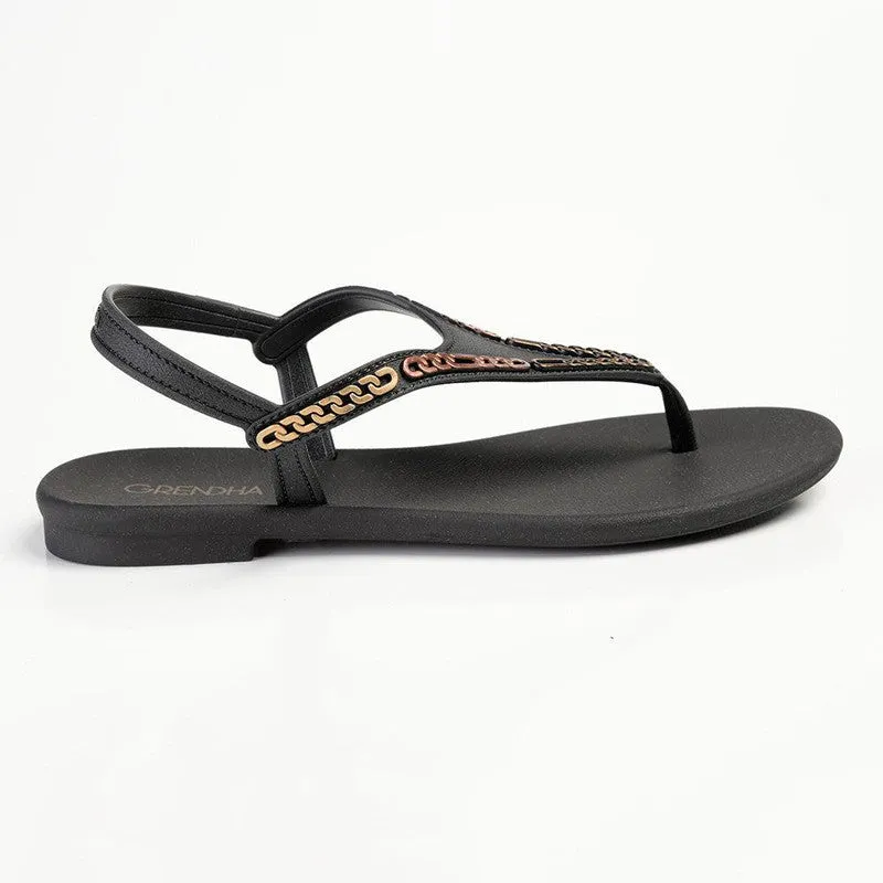 Grendha Chainlink Ladies Thong Sandals - Black