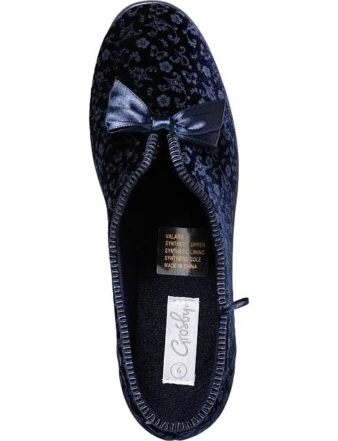 Grosby Womens Valerie 2 Comfortable Printed Indoor Slippers Navy