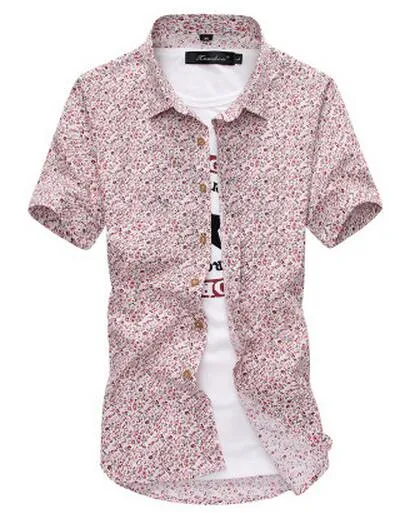 High quality printed cotton men's flower patter shirt