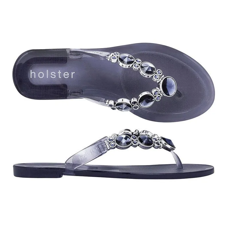 Holster Embellish Thong - Clear Midnight Blue