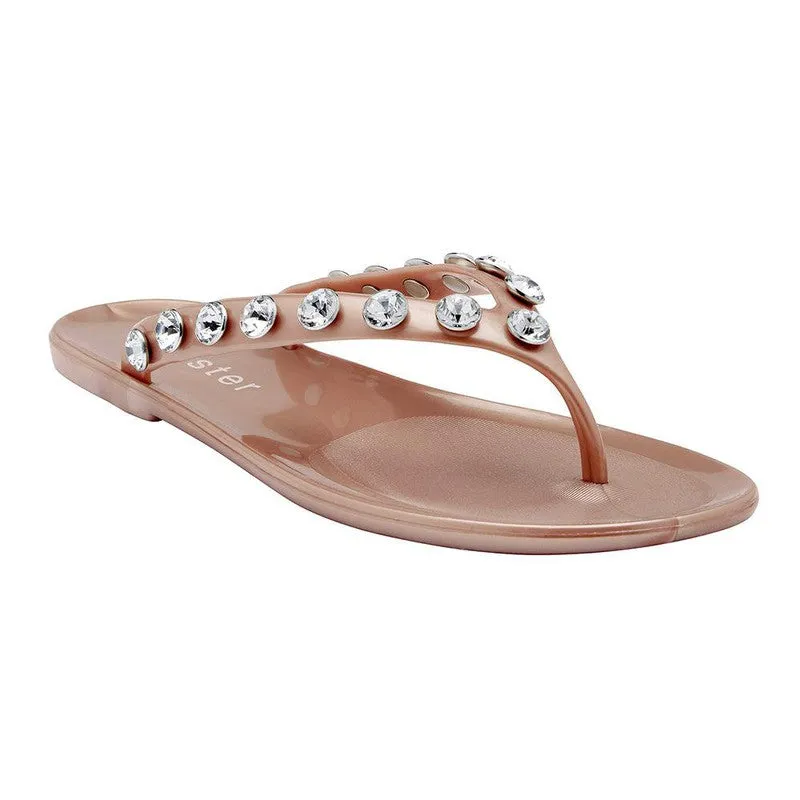 Holster Vacation Jewelled Toe Thong - Champagne