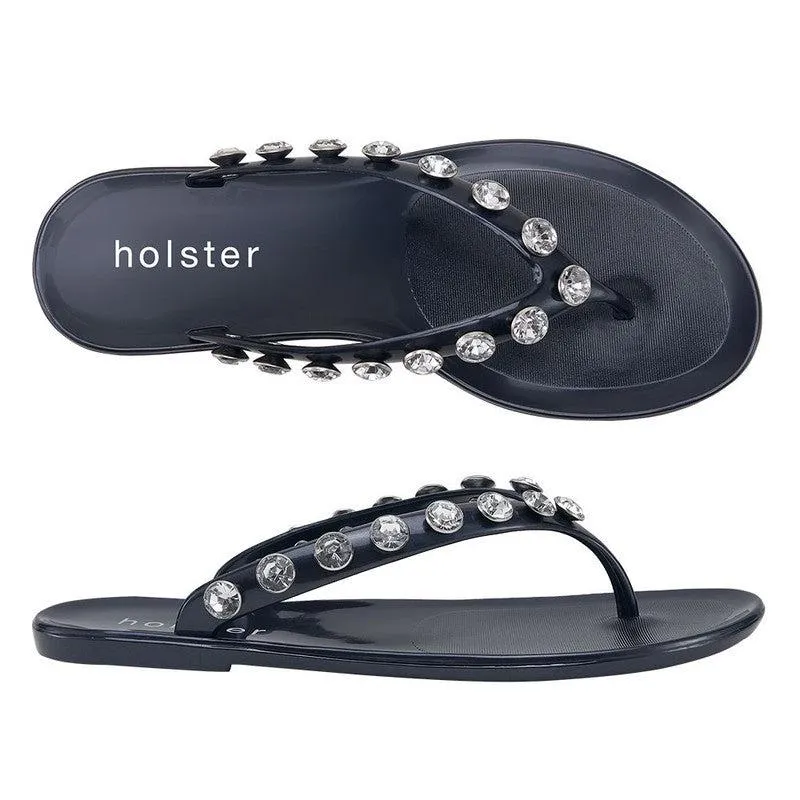 Holster Vacation Jewelled Toe Thong - Midnight Blue