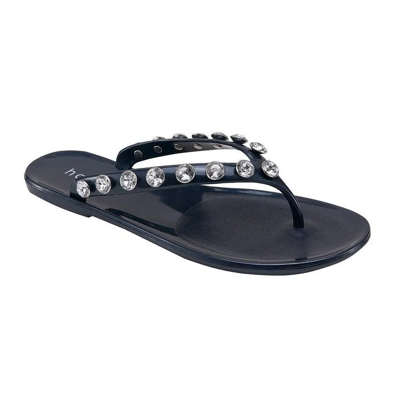 Holster Vacation Jewelled Toe Thong - Midnight Blue