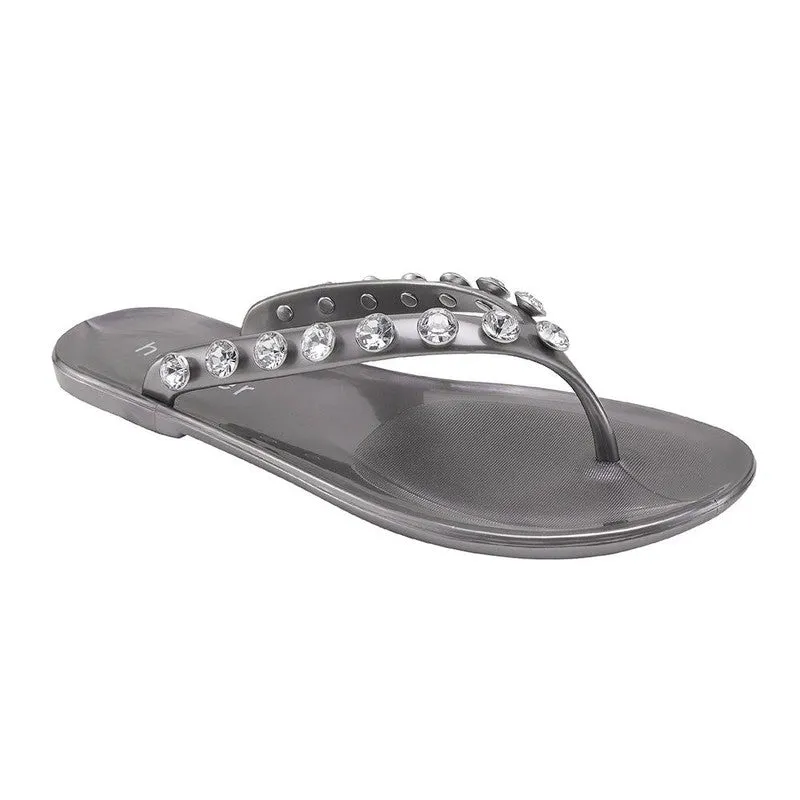 Holster Vacation Jewelled Toe Thong - Pewter