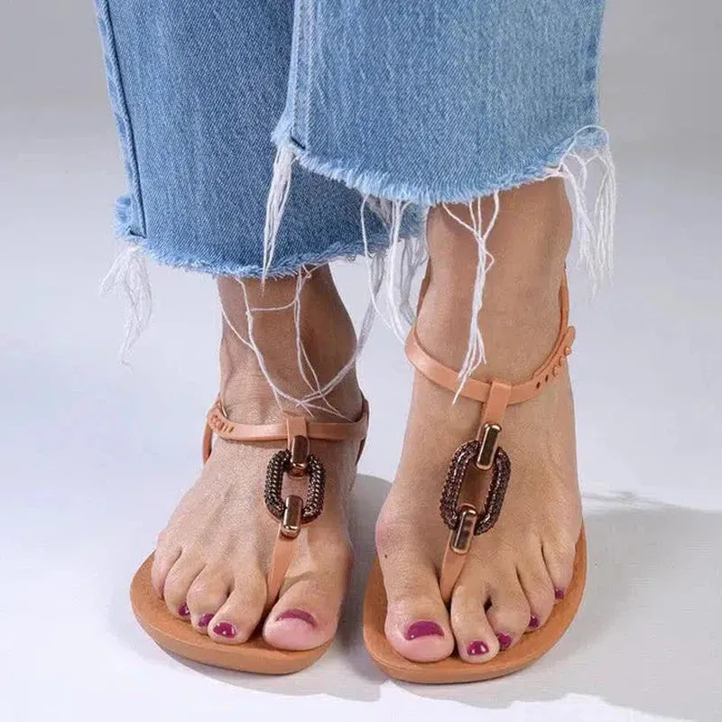 Ipanema Chain Link Thong Sandals - Brown