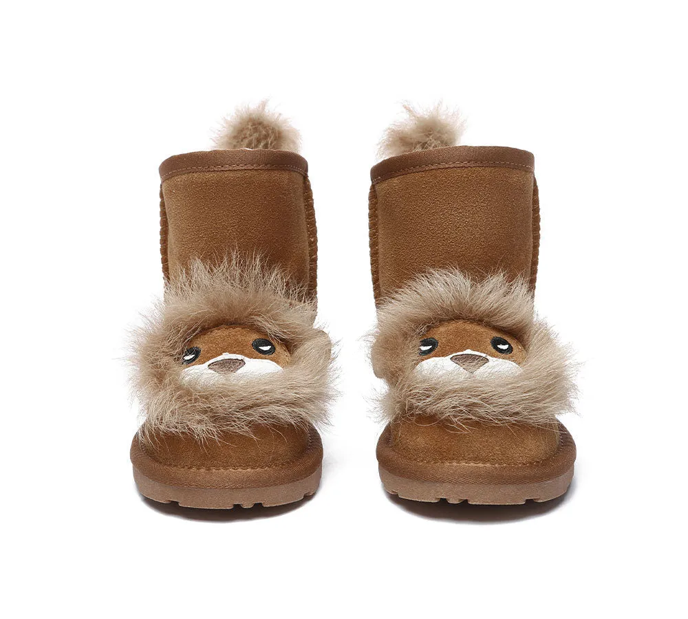 Kid Sheepskin Boots Lion Kids Plus