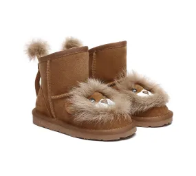 Kid Sheepskin Boots Lion Kids Plus