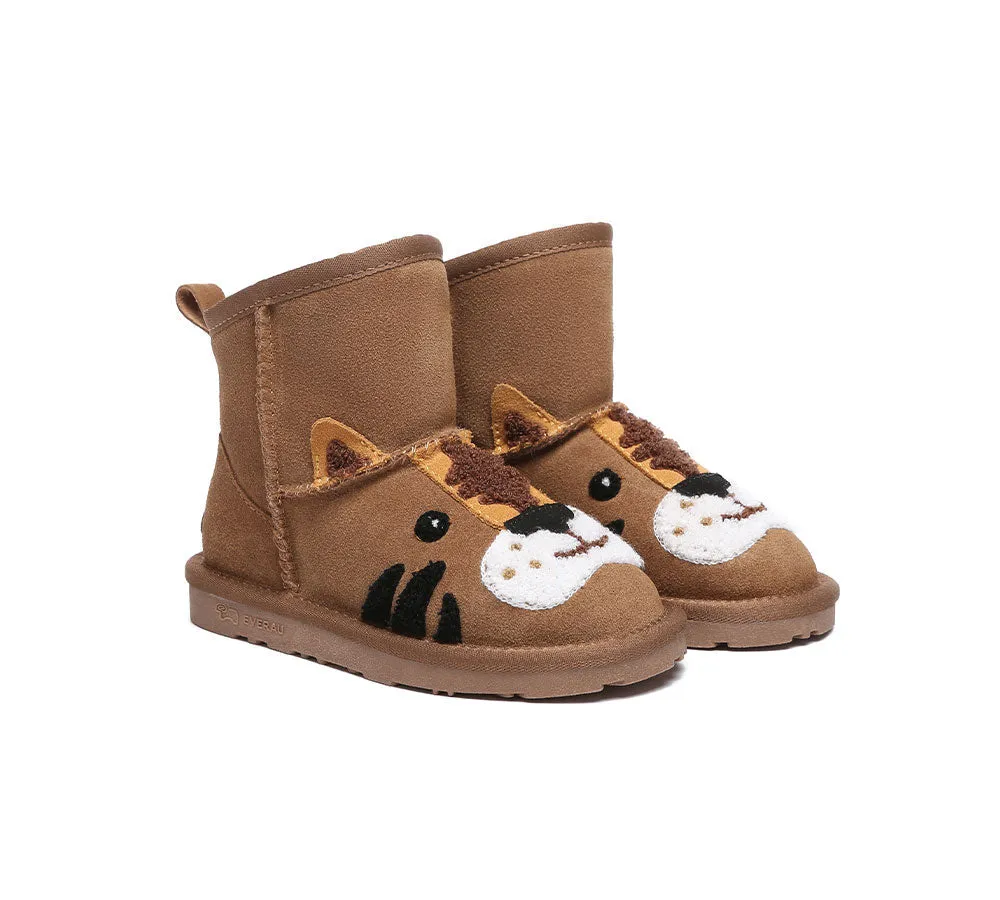 Kid Sheepskin Boots Tiger Kids Plus